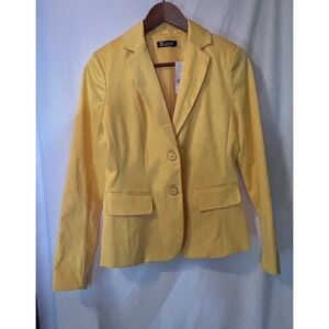 7th Avenue New York & Company Yellow Blazer Women's Size‎ 4 Fitted Career